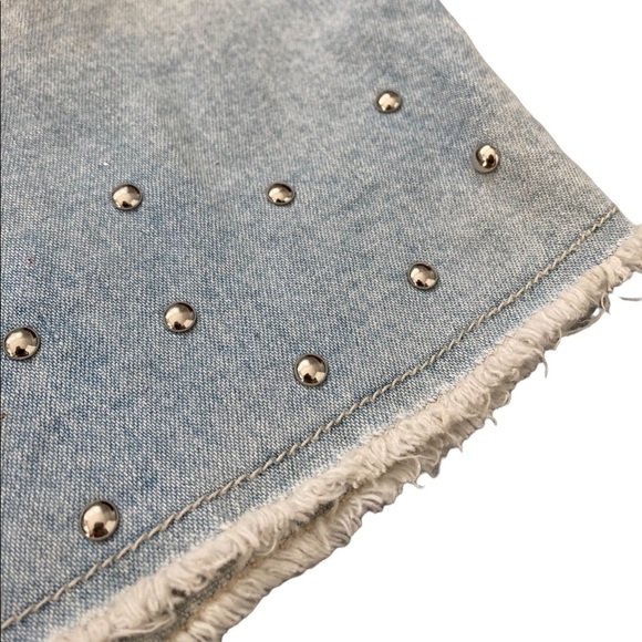 Vintage 90’s Y2K style crystal sparkly metallic studded cropped denim pa… - Picture 2 of 10
